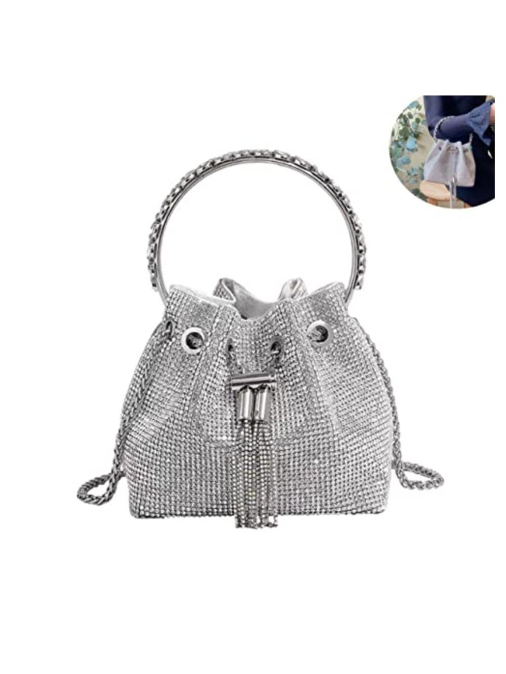 Womens Evening Handbag Rhinestone Crossbody Bag Sparkling Party Prom